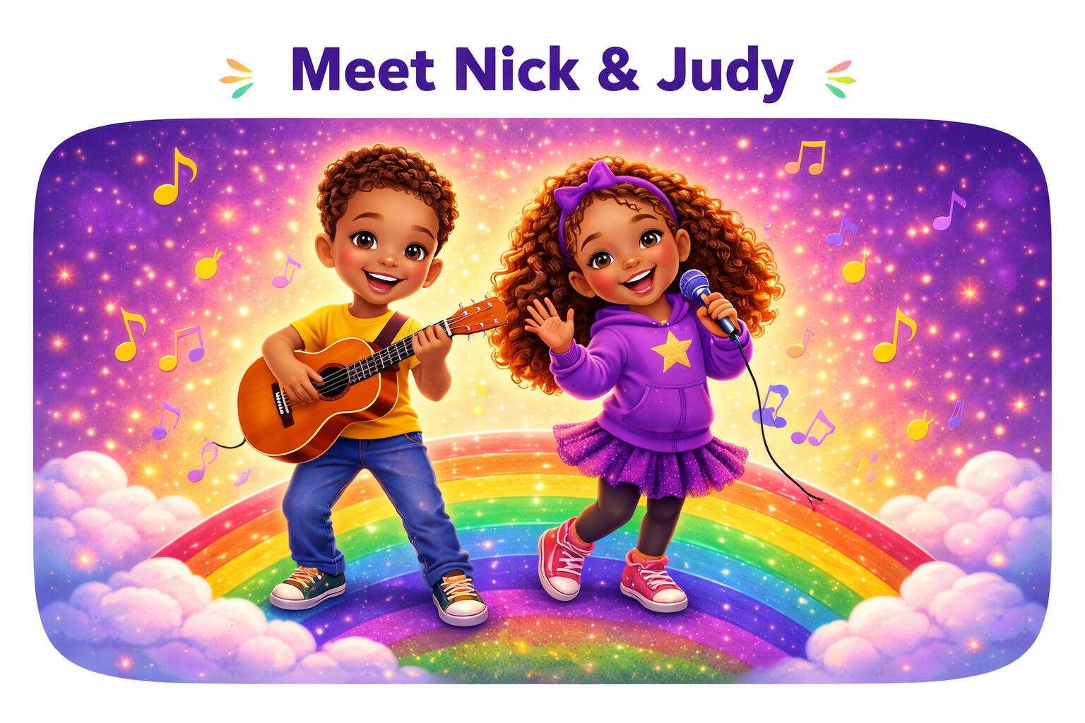 Nick and Judy love music, singing, and going on fun adventures together. Follow their journey as they discover rhythm, confidence, and creativity!